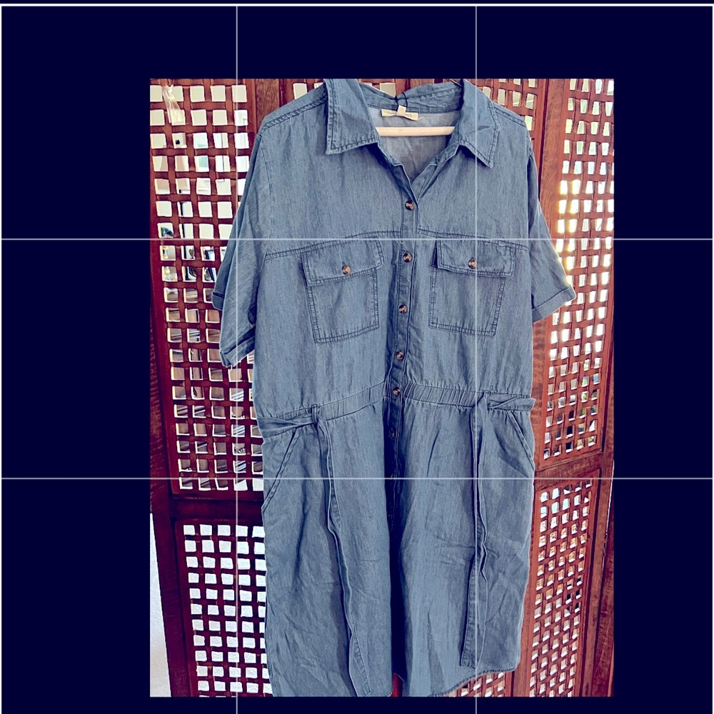 Short sleeve jean dress, denim dress, dress up or down